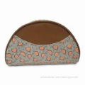 Cosmetic Bag, Measures 22.5 x 12.5 x 8.5cm, PVC Leather Piping and Decation on Bag Front